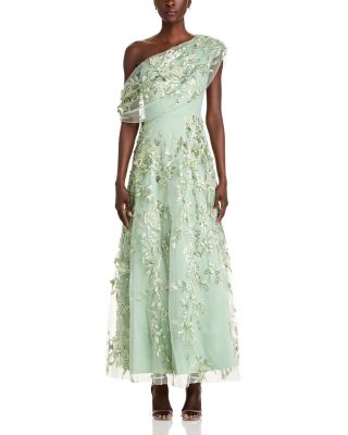 Asymmetric Floral Gown