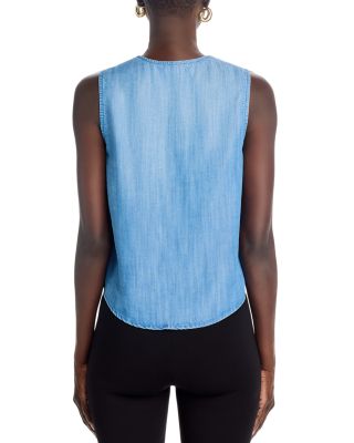 Sleeveless Bow Front Top