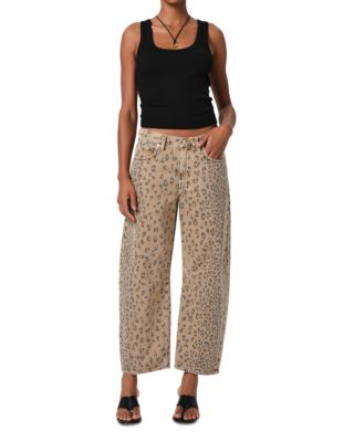 Miro High Rise Relaxed Jeans in Natural Cheetah