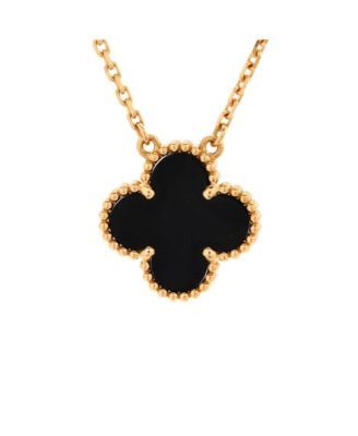 Pre-Owned Van Cleef & Arpels Vintage Alhambra Pendant Necklace 18K Gold and Onyx