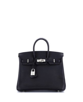 Pre-Owned HERMÈS - Birkin 25 Handbag Black Epsom with Palladium Hardware