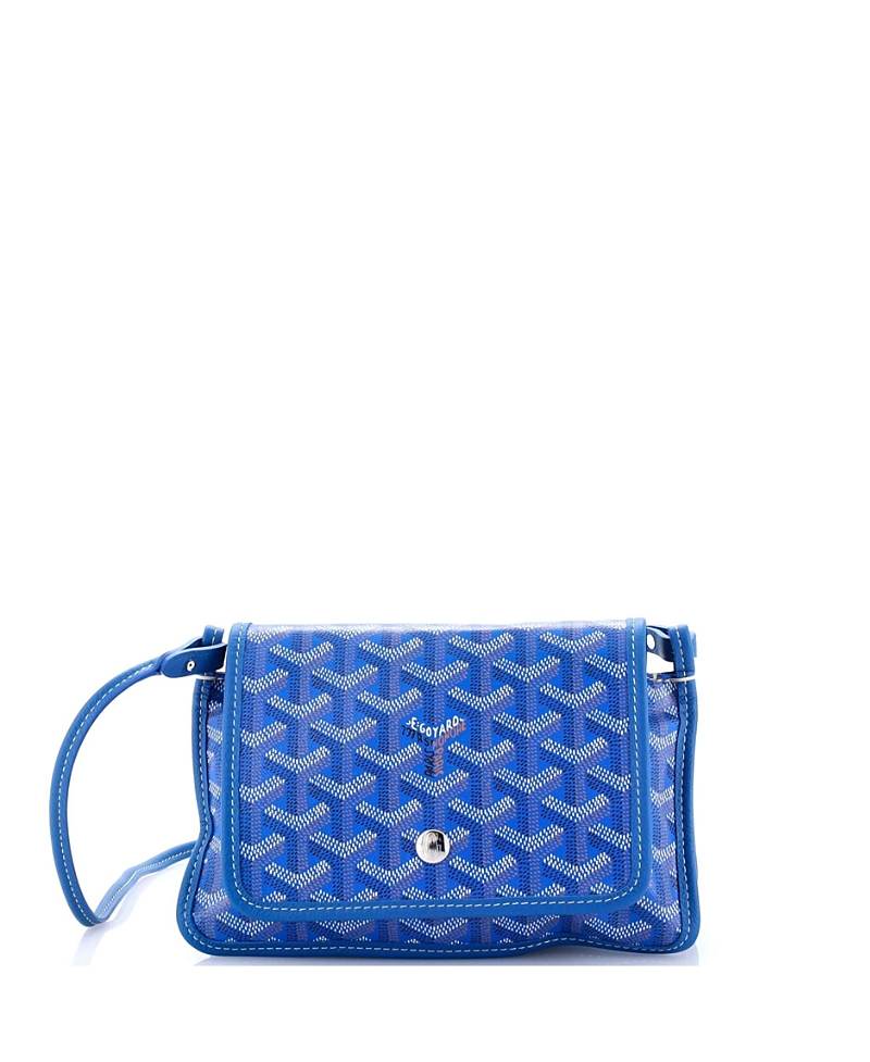 Pre-owned Pre-owned Goyard Goyard Plumet Clutch Wallet Coated Canvas In Blue