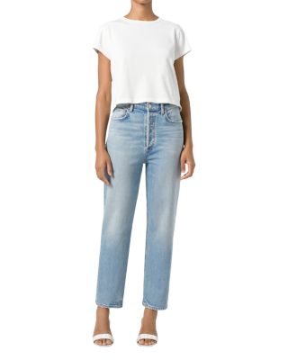 90's High Rise Straight Leg Jeans in Ripple