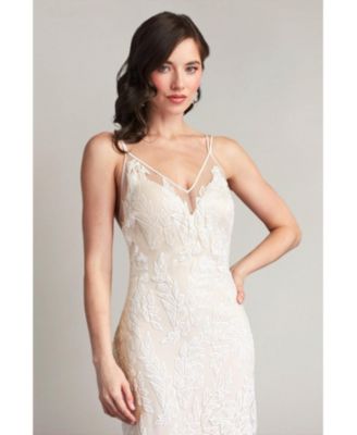 Pippa Embroidered Tulle Strap Gown