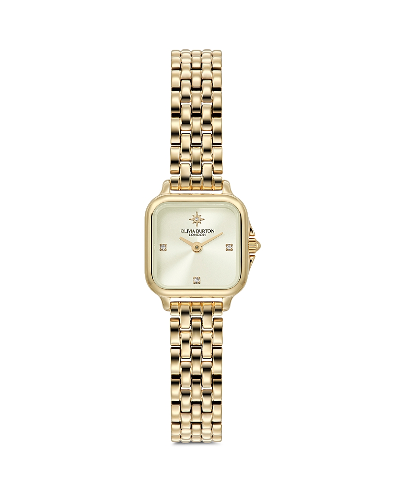 Olivia Burton Women's Grosvenor Mini Gold Tone Bracelet Watch, 20mm In Ivory/gold
