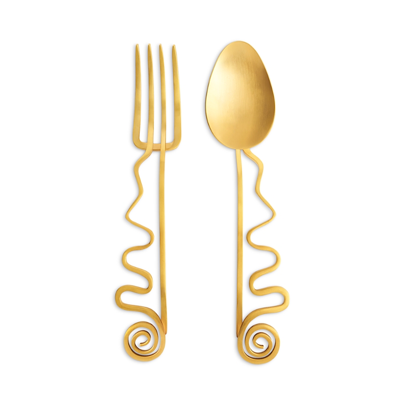 L'objet Spirale Serving Set (set Of Two) In Gold