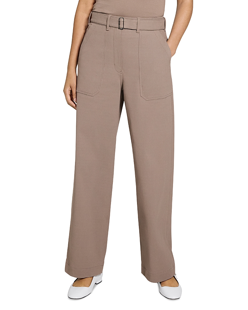 Shop Theory Utility Wide-leg Pant In Neoteric Twill In Walnut
