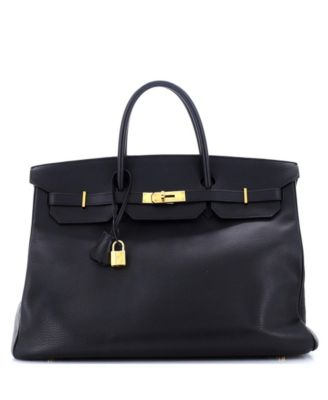 Pre-Owned HERMÈS - Pre-Owned Hermes Birkin 40 Handbag Black Ardennes with Gold Hardware