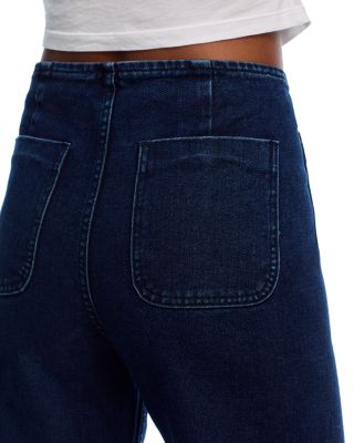 High Rise Patch Pocket Jeans in Dark Wash - Exclusive