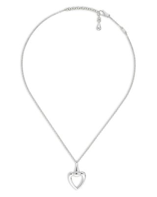 Sterling Silver Gucci Heart Pendant Necklace, 15.7-18"