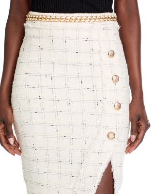 Arcadia Windowpane Tweed Skirt