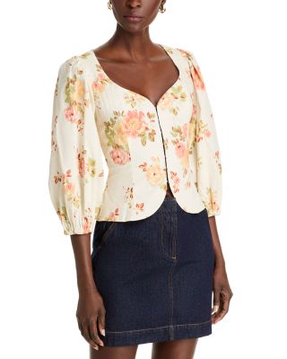 AQUA - Poplin Sweetheart Top - Exclusive