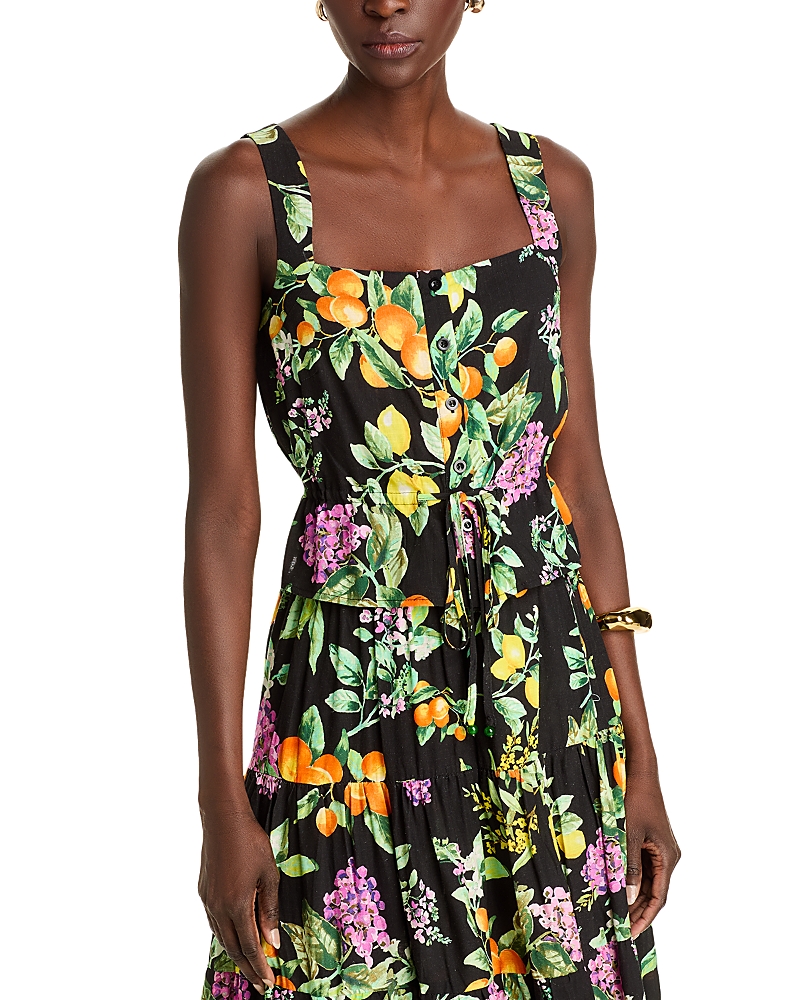 AQUA FRUIT BUTTON FRONT TANK TOP - EXCLUSIVE