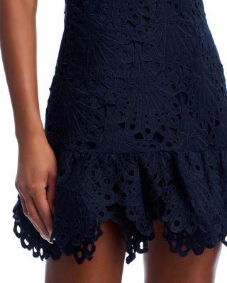 Mock Neck Lace Shift Dress - Exclusive