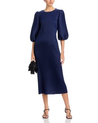 Puff Sleeve Crinkled Dress