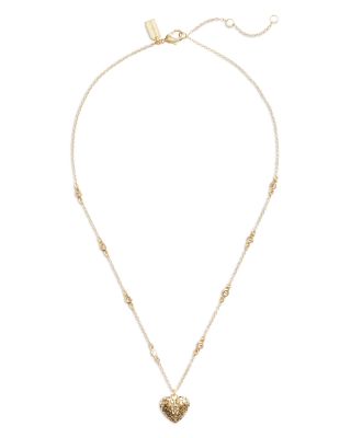 Signature Quilted Heart Pendant Necklace, 16"-18"