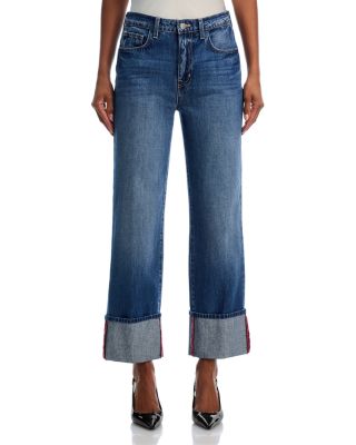 Leighton High Rise Cuff Stovep Jeans in Brentwood