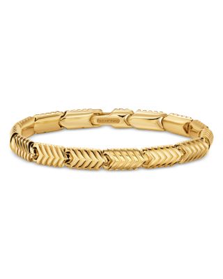 David Yurman - Men's Chevron Link Bracelet in 18K Yellow Gold, 7.6mm
