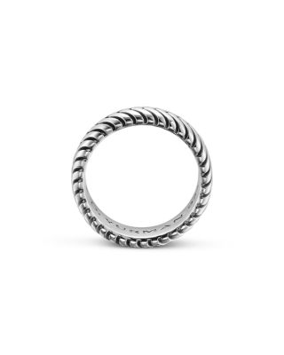Men's Chevron Band Ring in Sterling Silver, 8mm