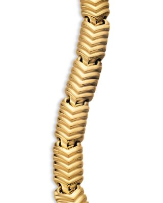 Men's Chevron Link Bracelet in 18K Yellow Gold, 7.6mm