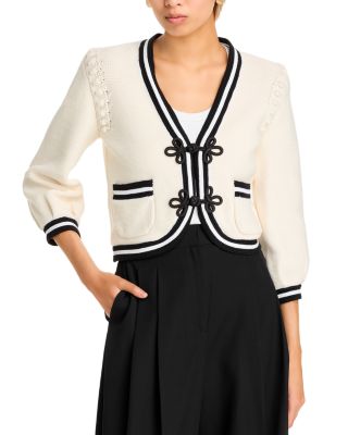 L'AGENCE - Kaito Contrast Trim Crop Cardigan
