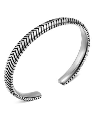 Men's Chevron Cuff Bracelet in Sterling Silver, 8mm