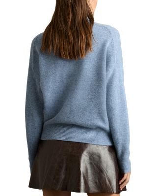 Ava Wool Blend Open Neck Button Knit Sweater