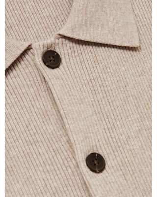Saint Long Sleeve Fine Rib Button Up Cardigan