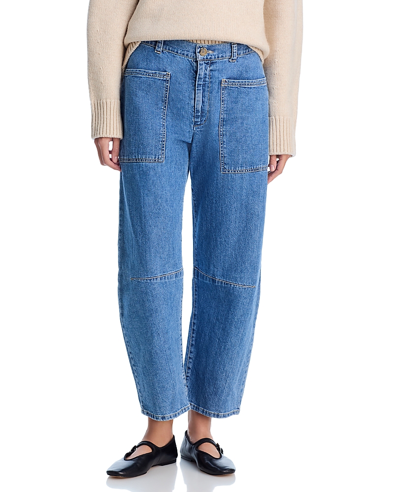Velvet by Graham & Spencer Farah High Rise Curved Knee Jeans in Indigo