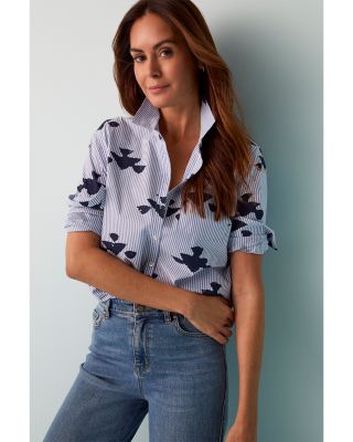 Stamped on Stripes Button Front Shirt 