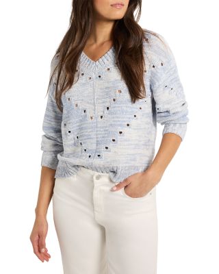 NIC+ZOE - Pointelle V Neck Sweater
