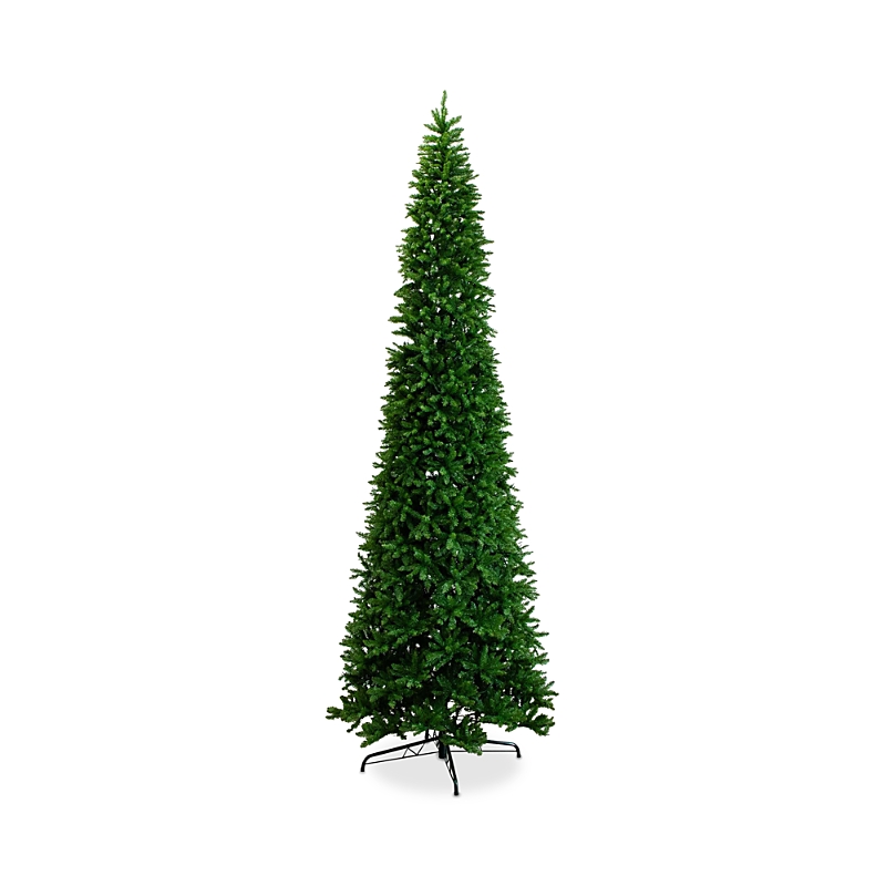 Nearly Natural 14' Artificial Slim Green Mountain Pine Christmas Tree With 1600 Warm White Led Lights And 4660 Bran In Green