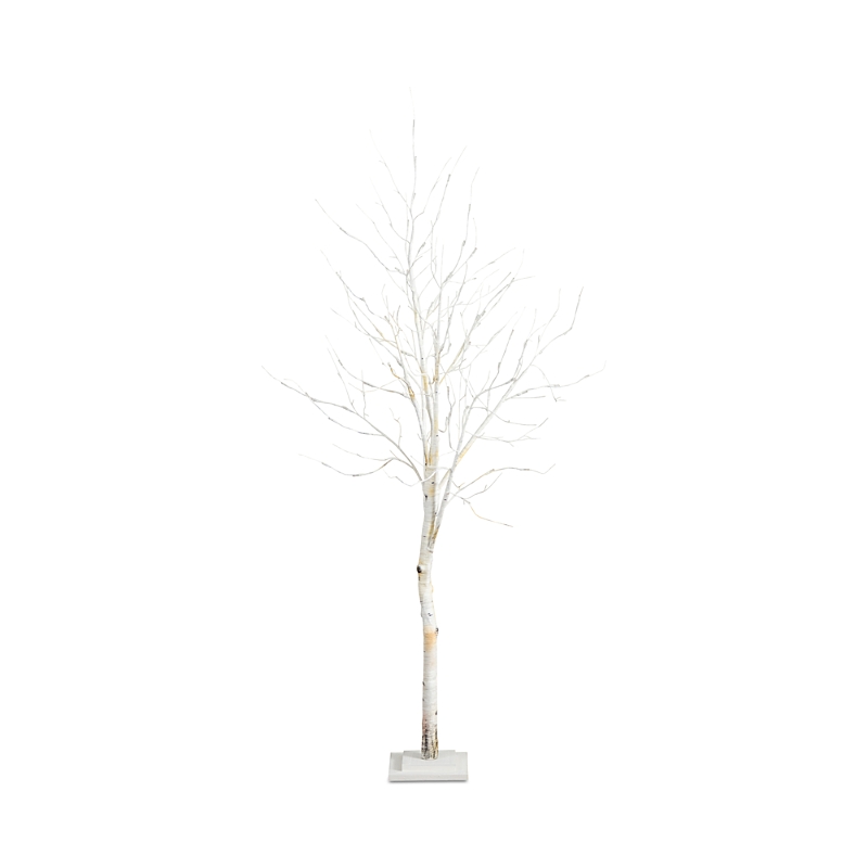 NEARLY NATURAL 6' PRE LIT ARTIFICIAL WHITE BIRCH TREE WITH 90 WHITE LED LIGHTS