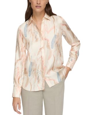 Lafayette 148 New York - Silk Scottie Abstract Print Blouse