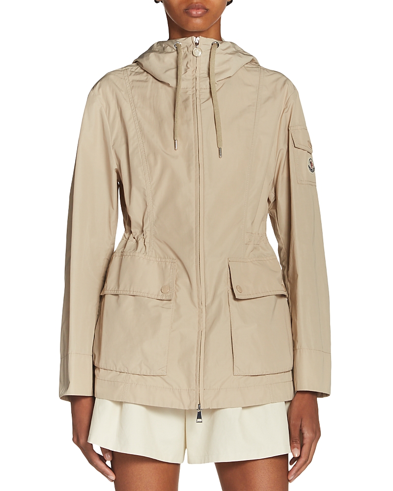 Moncler Leandro Short Parka In Neutral