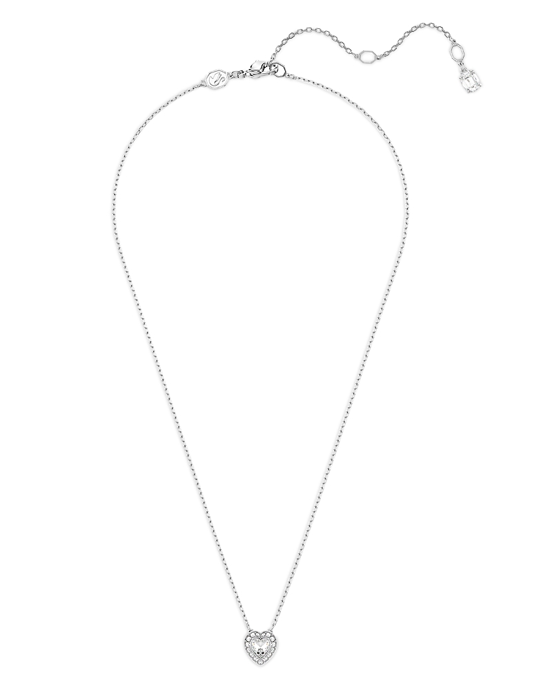 Swarovski Ariana Grande Heart Halo Pendant Necklace, 14.875-17.75 In Silver