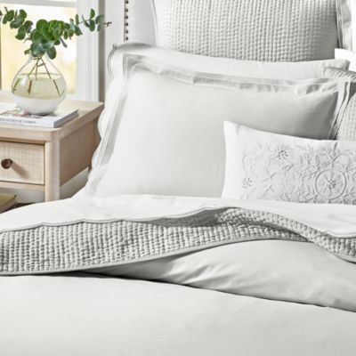 Tipped Double Flange Percale Bedding Collection - Exclusive