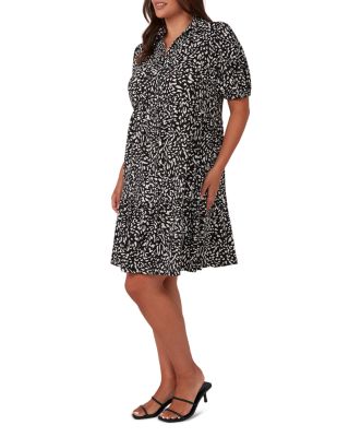 Abstract Spot Mini Shirt Dress