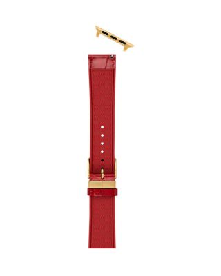 Ruby Red Leather Bracelet Band for Apple Watch&reg;, 38-49mm
