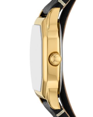 Harlow Three Hand Black Leather Watch, 27mm