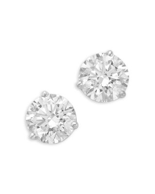 Certified Lab Grown Diamond Stud Earrings in 18K White Gold, 5.0 tcw