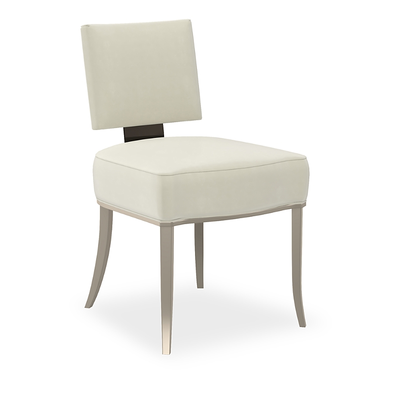 Caracole Reserved Seating Side Chair - Cream In Cream/soft Silver