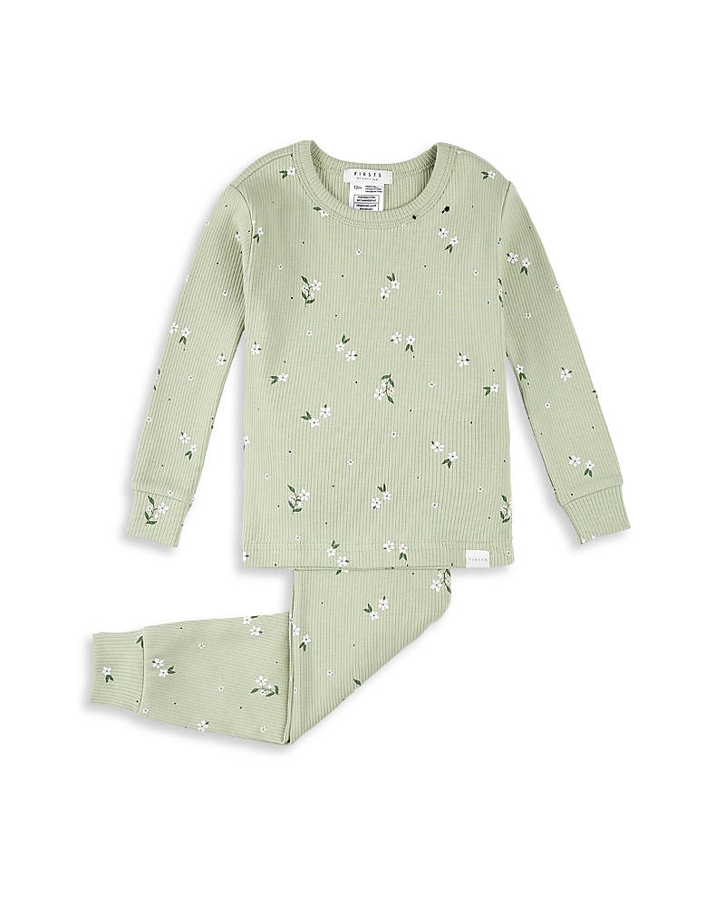 FIRSTS BY PETIT LEM FIRSTS BY PETIT LEM GIRLS' COTTON DITSY FLORAL PRINT RIBBED PAJAMA SET - BABY