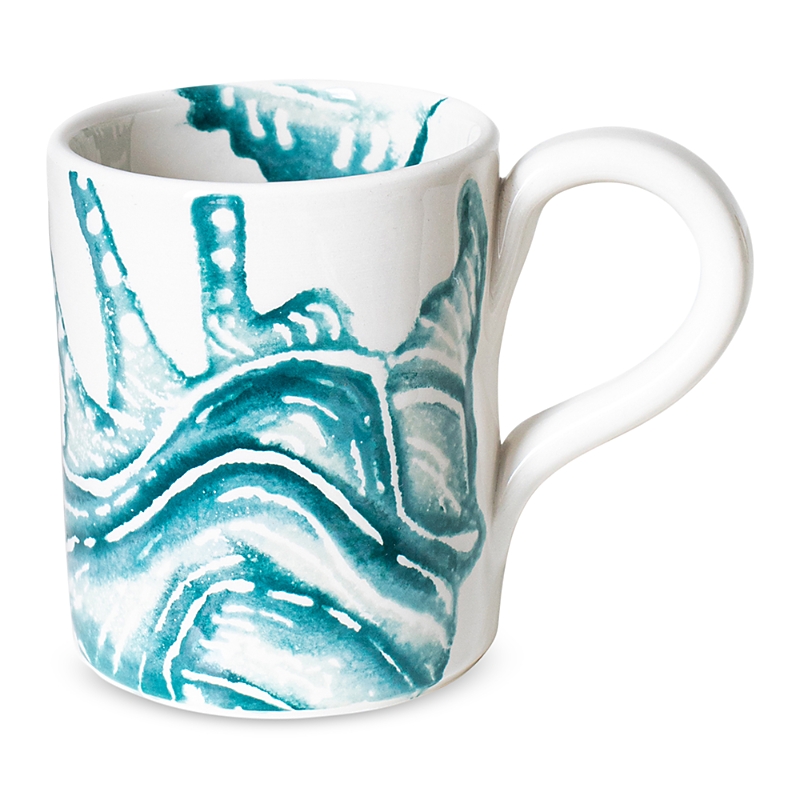 Vietri Lido Aqua Mug In White