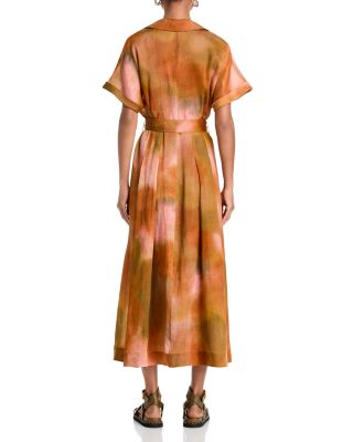 Notch Collar Shirt Dress