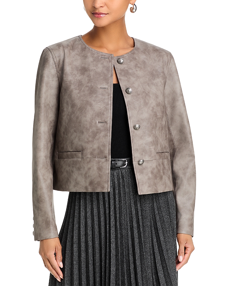 Kobi Halperin Lyles Boxy Faux Leather Jacket In Gray