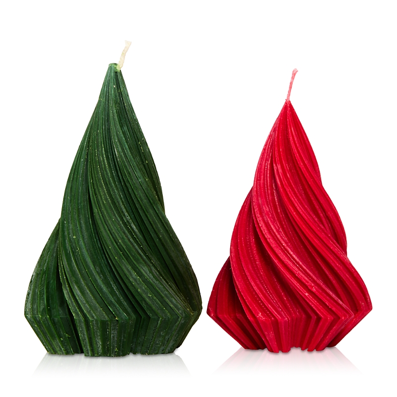 Éluwa Studio Moname Swirl Candles, Set Of 2 In Red/green