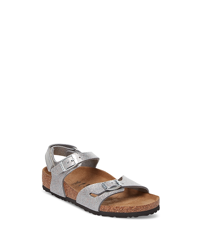 Birkenstock Unisex Rio Kid Sparkle Sandals - Toddler, Little Kid In Silver