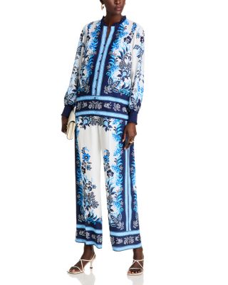 T Tahari - Printed Blouse & Pull On Pants