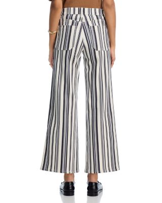 Le Slim High Rise Palazzo Jeans in Navy Stripe